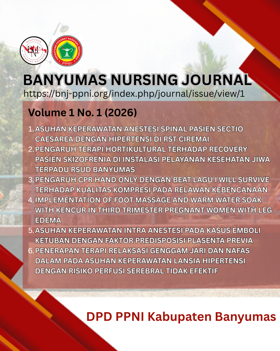 					View Vol. 1 No. 1 (2026): Banyumas Nursing Journal
				